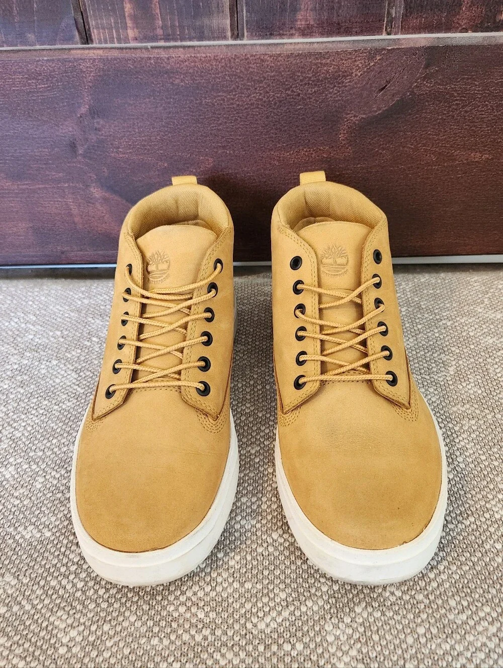 Timberland Mens Davis Square Leather Lace Up Chukka Boots Nubuck Wheat Y2K, 9.5